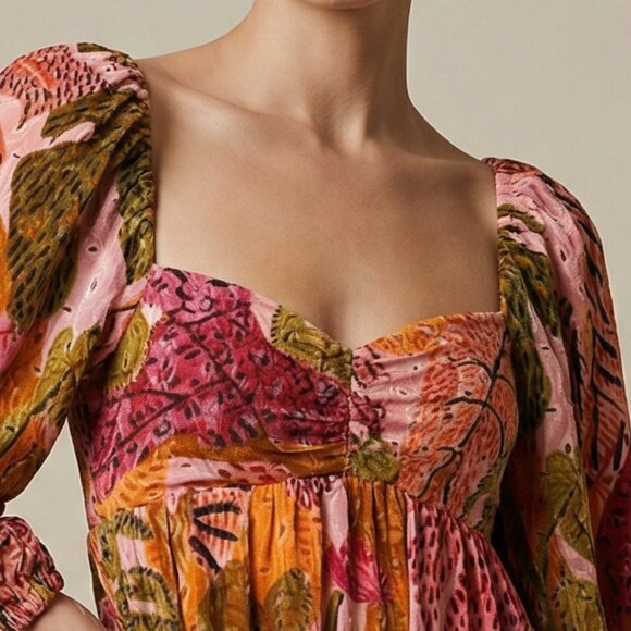 $168 Anthropologie KOURT Multicolor Bohemian eyelet mini dress M 100% cotton - Picture 10 of 12